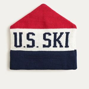 U.S. Ski & Snowboard by J.Crew beanie in wool. Model is man but a Unisex style